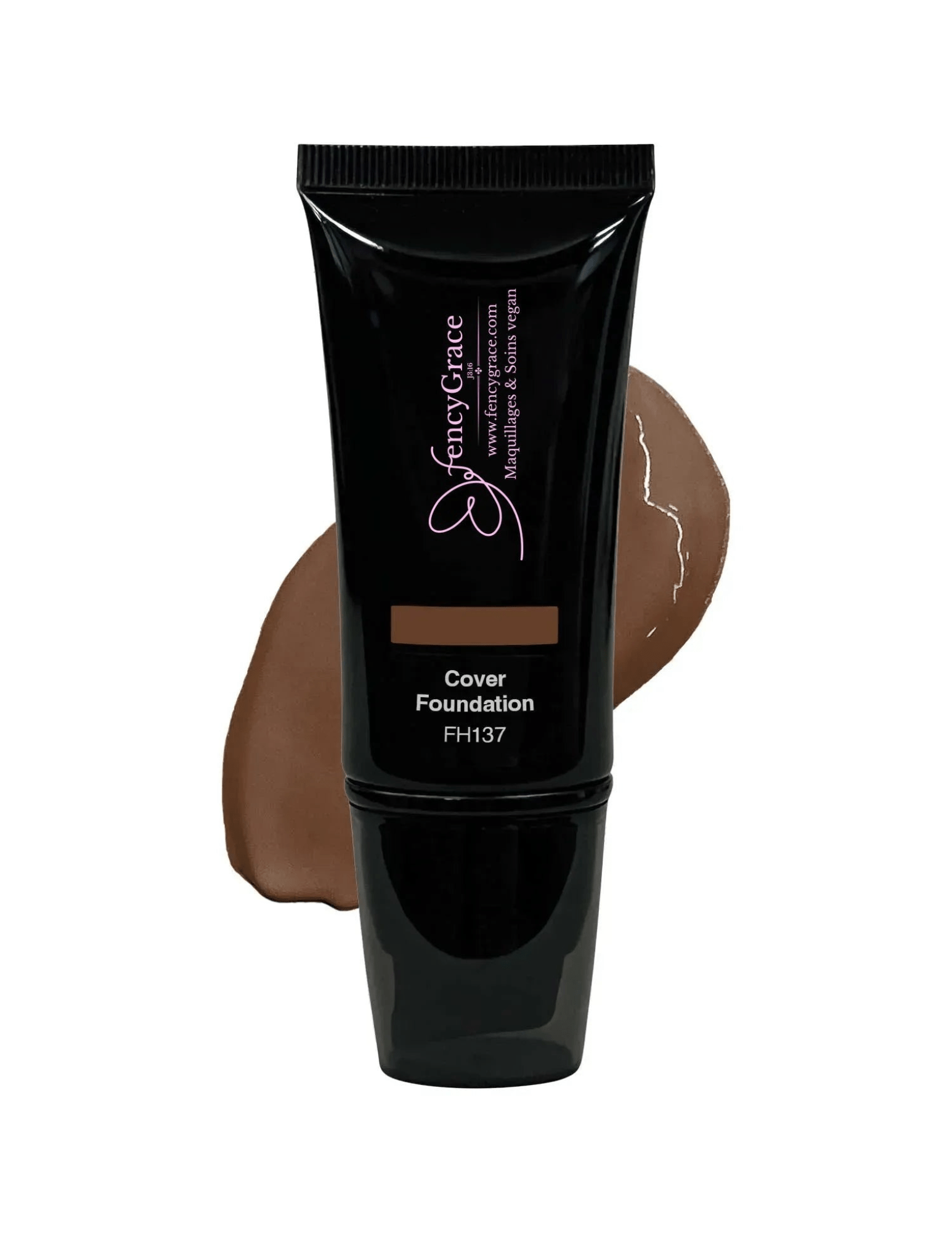 fond de teint vegan Bily 137 FencyGrace
maquillage vegan couvrance totale peau foncée