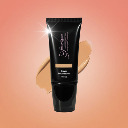 Fond de teint vegan haute couvrance – fini lumineux naturel | FencyGrace Canada