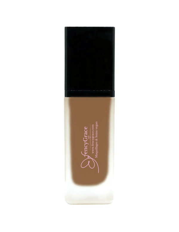 Fond de teint vegan hydratant FencyGrace - Brune 123 - couvrance naturelle - fini lumineux - longue tenue - Fencygrace