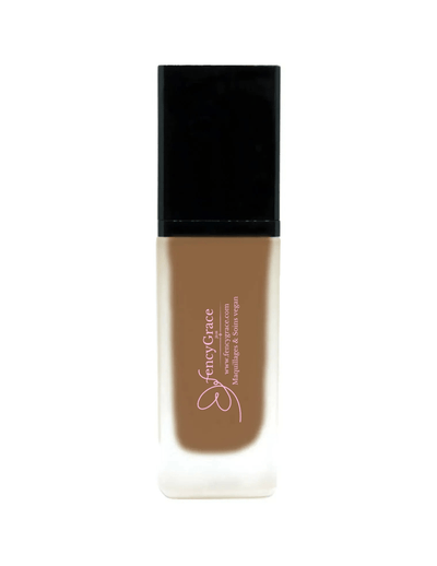 Fond de teint vegan hydratant FencyGrace - Brune 123 - couvrance naturelle - fini lumineux - longue tenue - Fencygrace