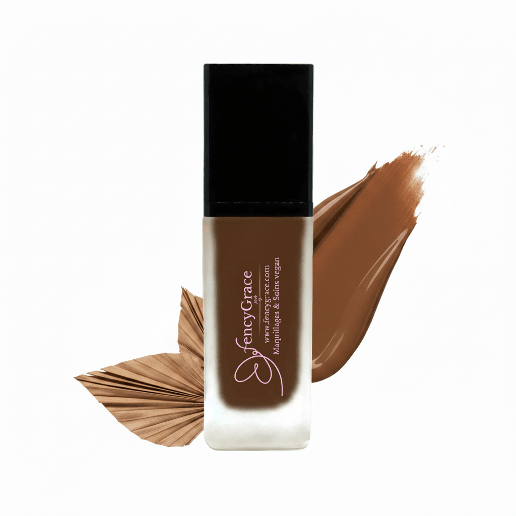 Fond de teint vegan hydratant SPF 15 – Fini lumineux naturel | FencyGrace Canada - disponible dans plusieurs teintes - Fencygrace