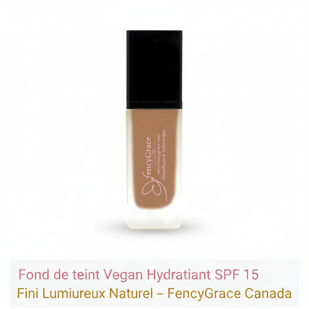 Fond de teint vegan hydratant SPF 15 – Fini lumineux naturel | FencyGrace Canada - disponible dans plusieurs teintes - Fencygrace